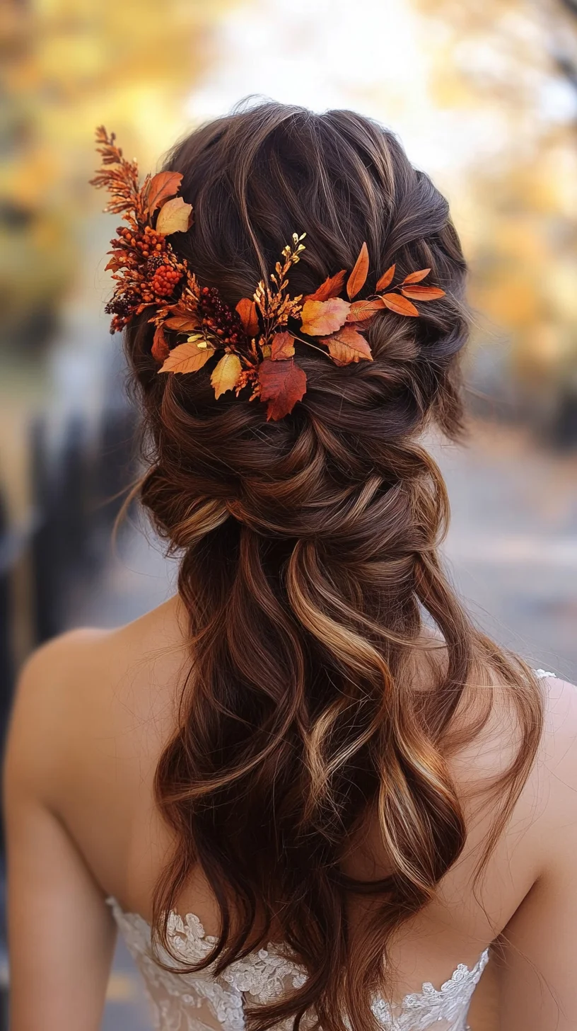 Effortlessly Elegant Boho Braids with Autumn Floral Accents