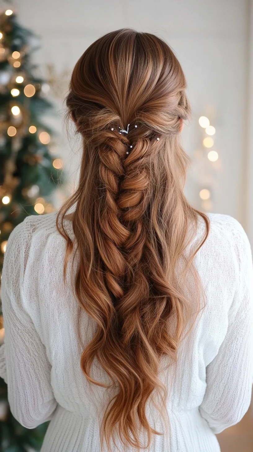 Effortlessly Elegant Half-Up Braid with Cascading Waves