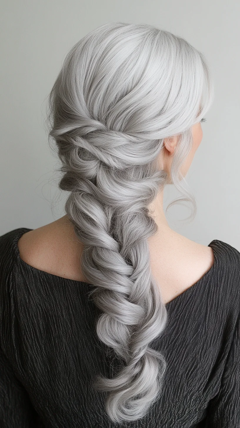 Effortlessly Elegant: The Perfect Gray Ombre Braided Hairstyle