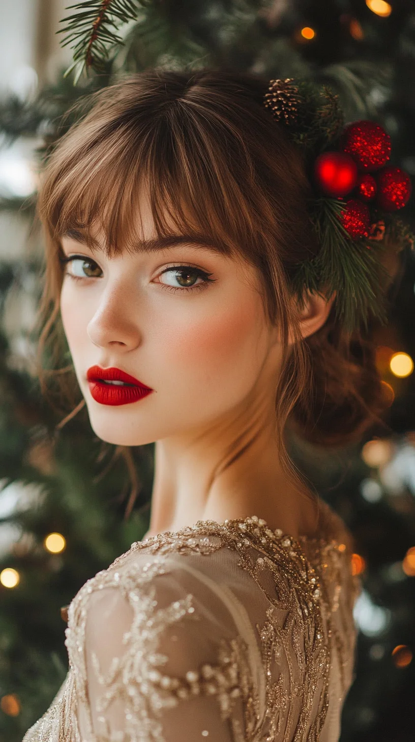 Effortlessly Elegant: The Romantic Half-Updo with Festive Flair