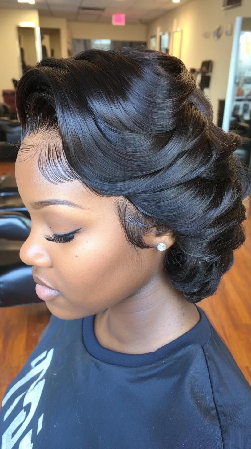 Effortlessly Elegant: The Sleek Vintage Wave Hairstyle