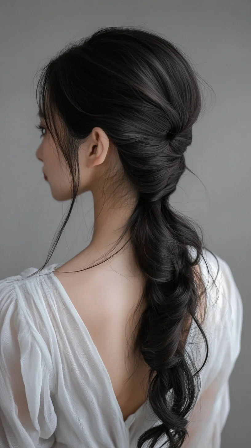 Effortlessly Elegant Twisted Low Ponytail: A Chic Hairstyle for Every Occasion