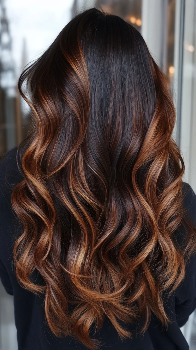 Effortlessly Elegant: Voluminous Waves with Rich Caramel Highlights