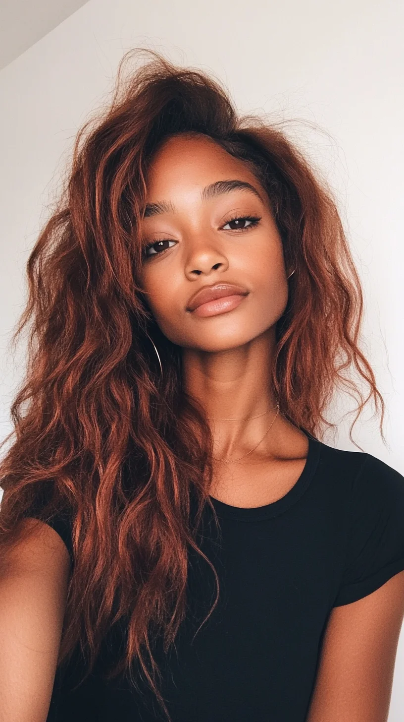 Effortlessly Glam: The Wavy Copper-Look That Turns Heads!