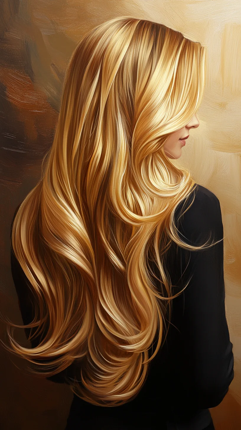 Effortlessly Glamorous: The Long, Flowing Waves of Radiant Hair