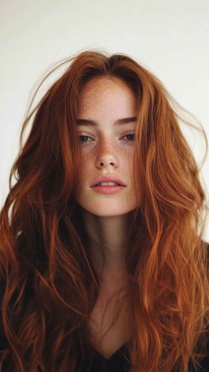 Effortlessly Glamorous: The Romantic Waves of Rich Red Tresses