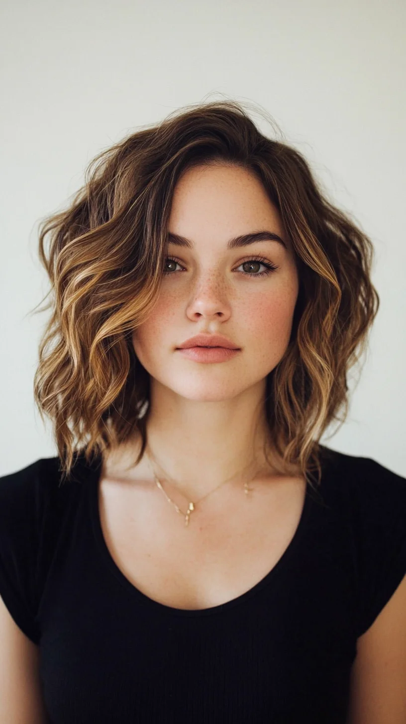 Effortlessly Glamorous: The Textured Wavy Bob