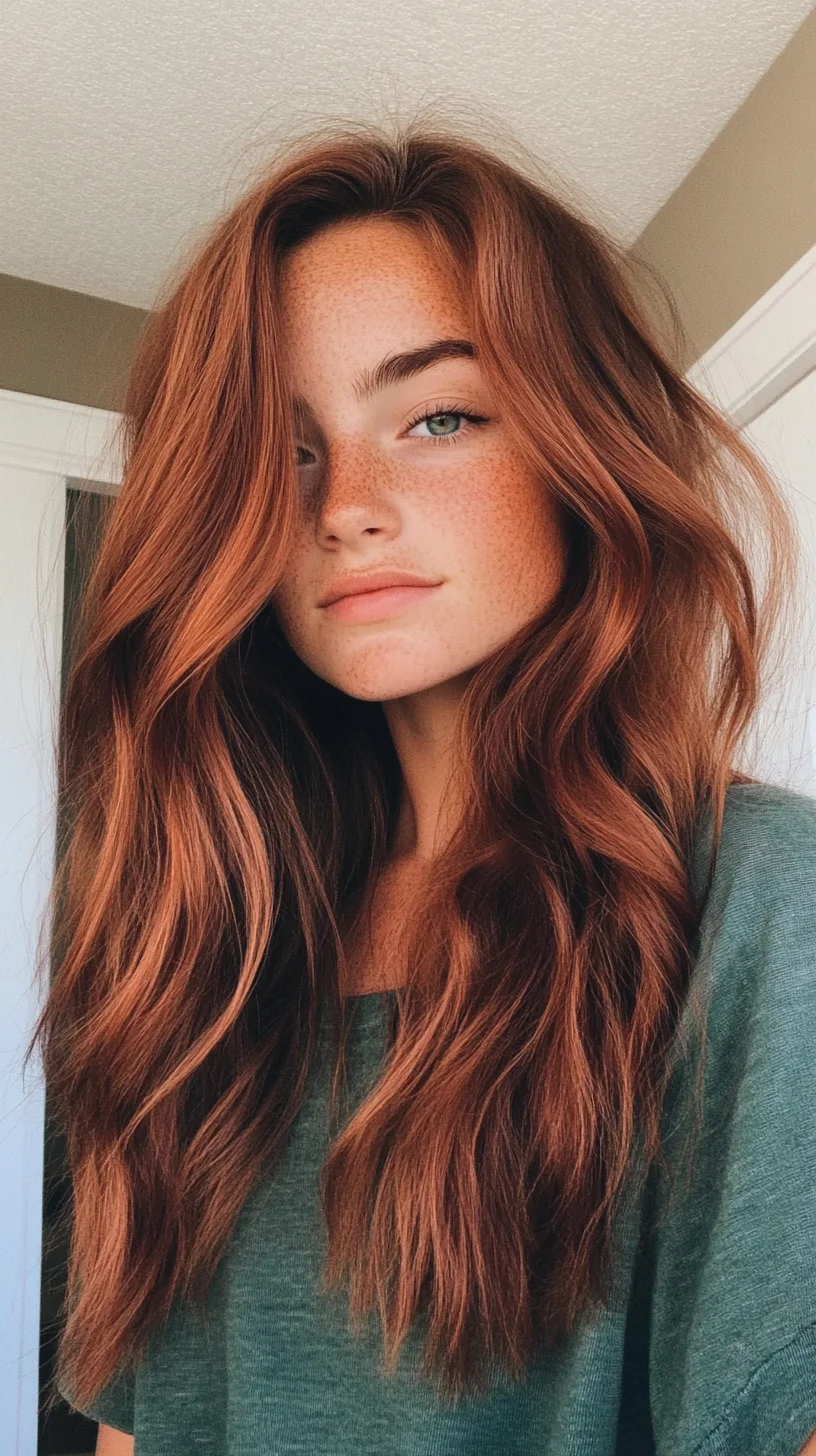 Effortlessly Glamorous Waves: The Perfect Warm Copper Mane