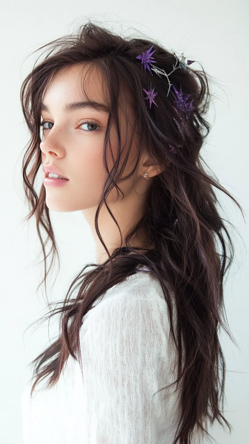 Effortlessly Romantic: Boho Waves with Floral Accents