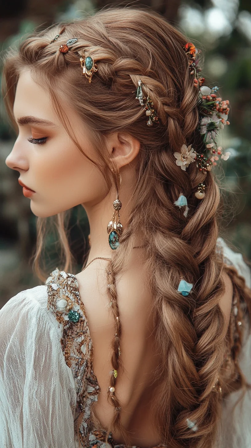 Effortlessly Romantic: The Boho Braided Beauty with Floral Accents