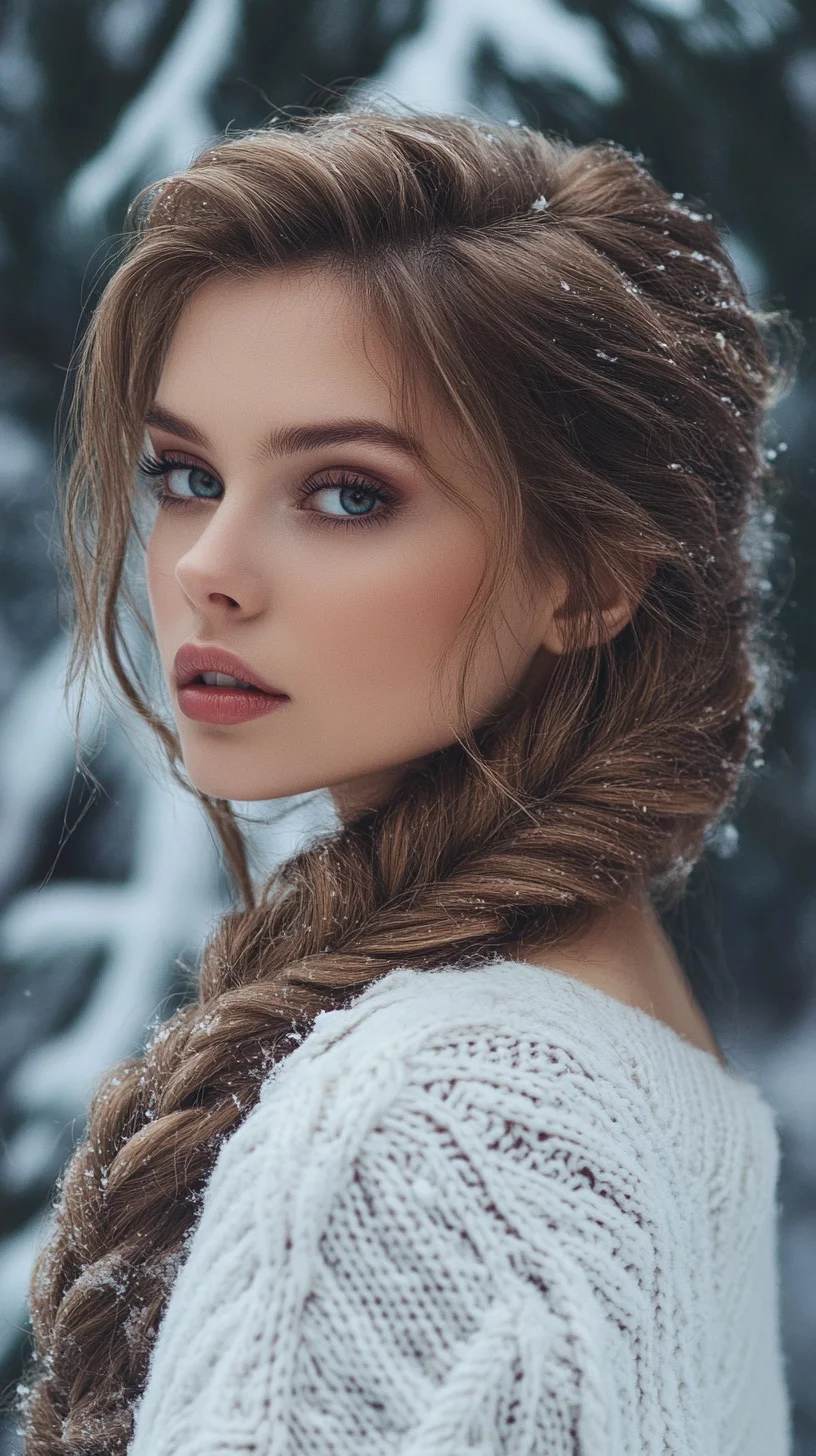 Effortlessly Romantic: The Loose Braided Tresses for a Cozy Winter Look