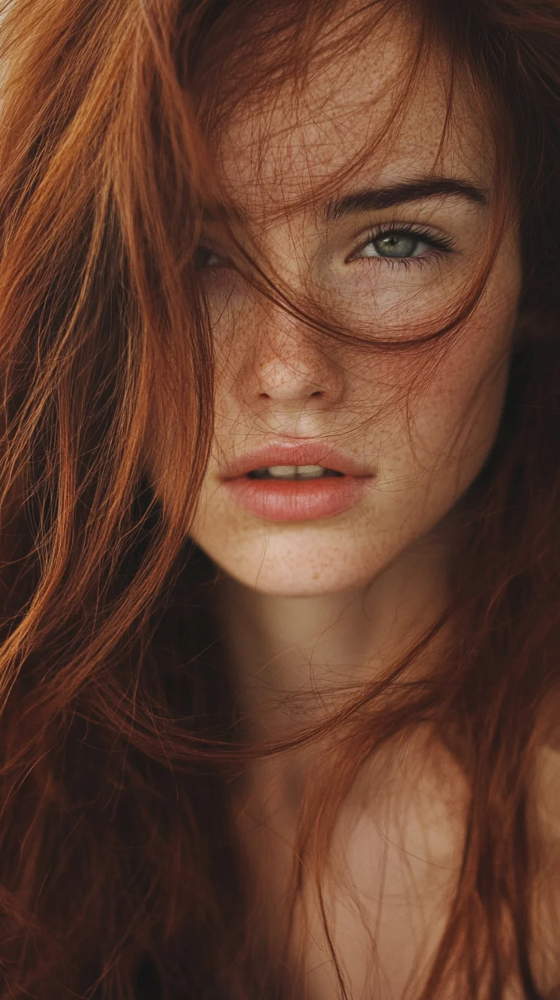 Effortlessly Striking: The Luscious Wavy Red Mane