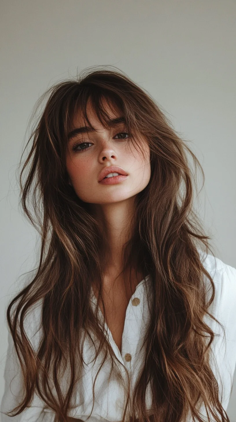 Effortlessly Stunning: The Luscious Layers with Soft Bangs Hairstyle