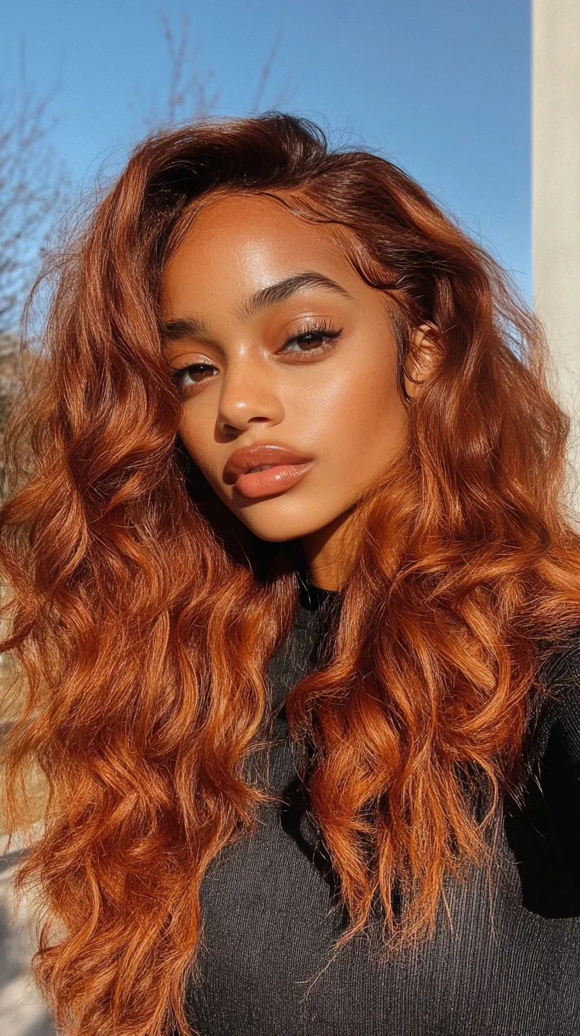 Effortlessly Vibrant: The Perfect Loose Wave with Rich Copper Tones