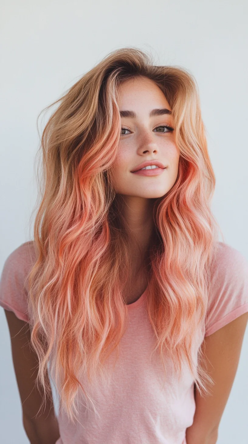 Effortlessly Wavy Tresses with Luscious Sunset Hues