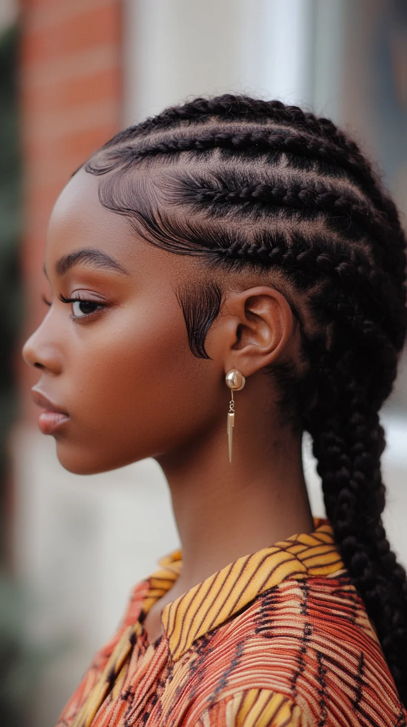 Elegant Braided Beauty: Chic Cornrows with Stylish Baby Hairs