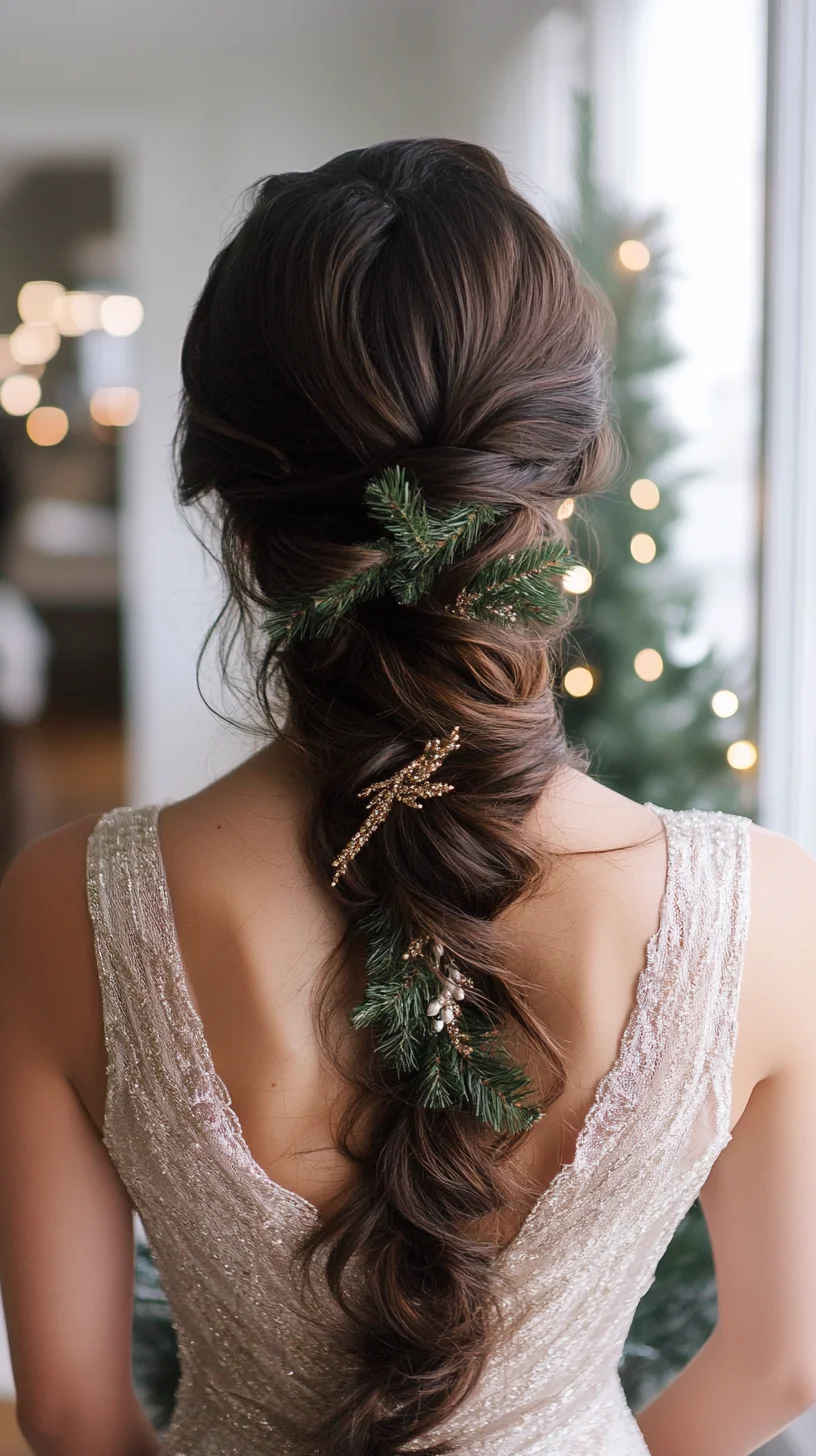 Elegant Holiday Braid: A Festive Hairdo with Natural Flair