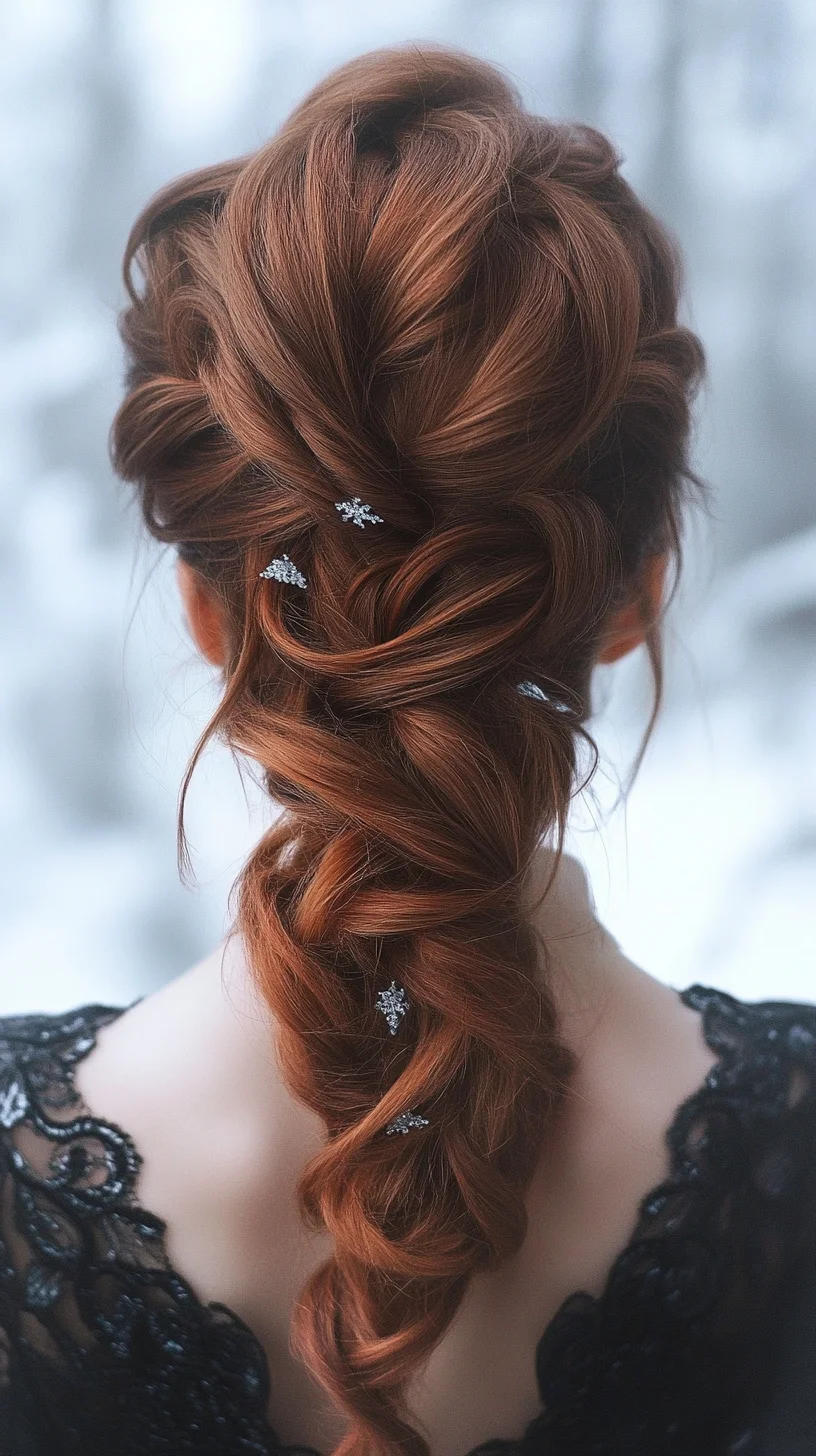 Elegant Twisted Updo with Sparkling Accents for a Glamorous Look