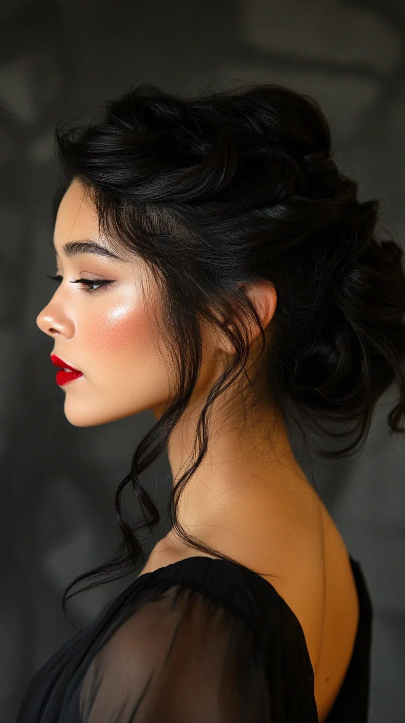 Elegant Updo with Soft Waves: A Timeless Look for Any Occasion