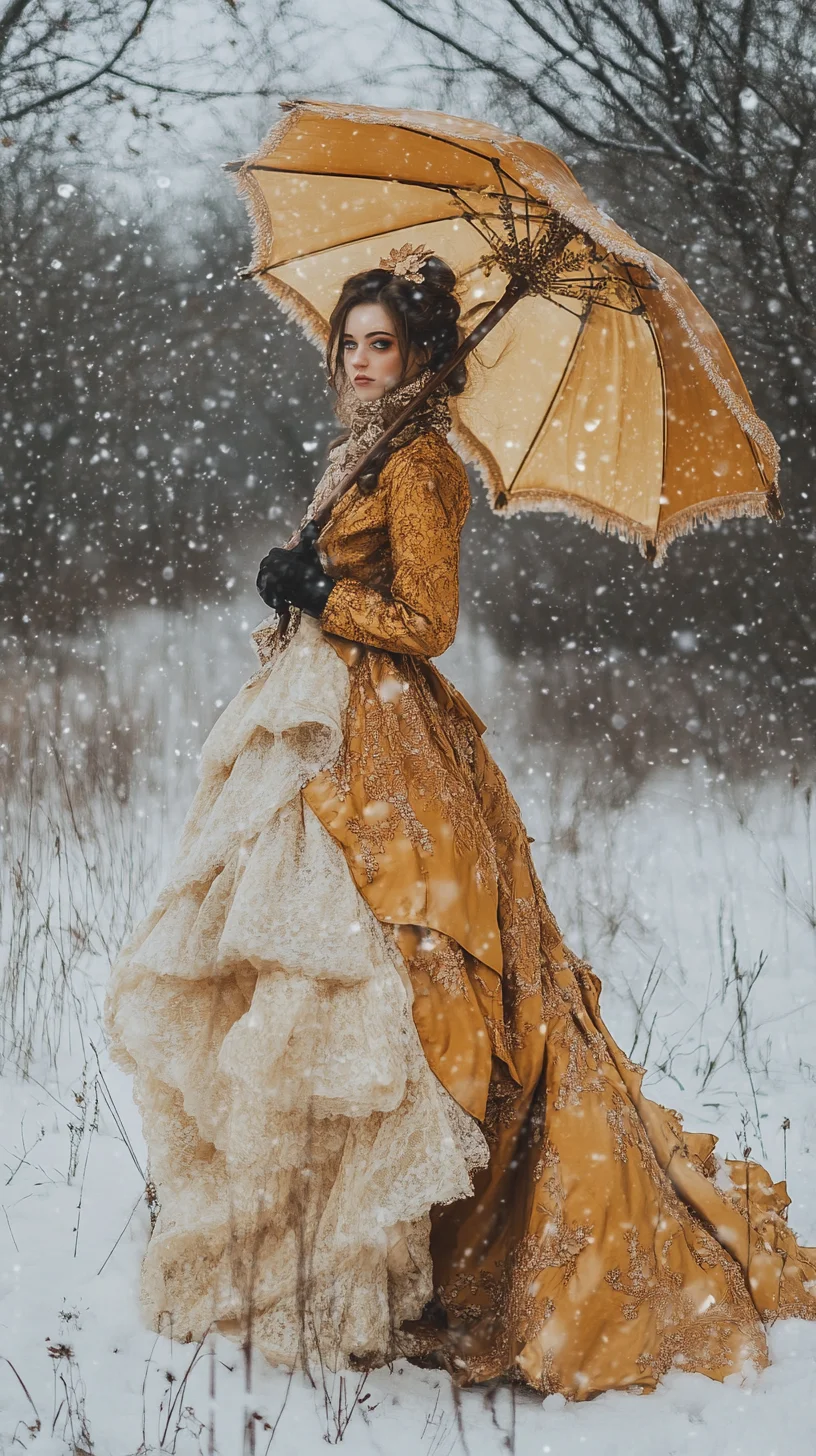 Elegant Vintage Charm: Embrace the Timeless Beauty of Golden Tones in Winter