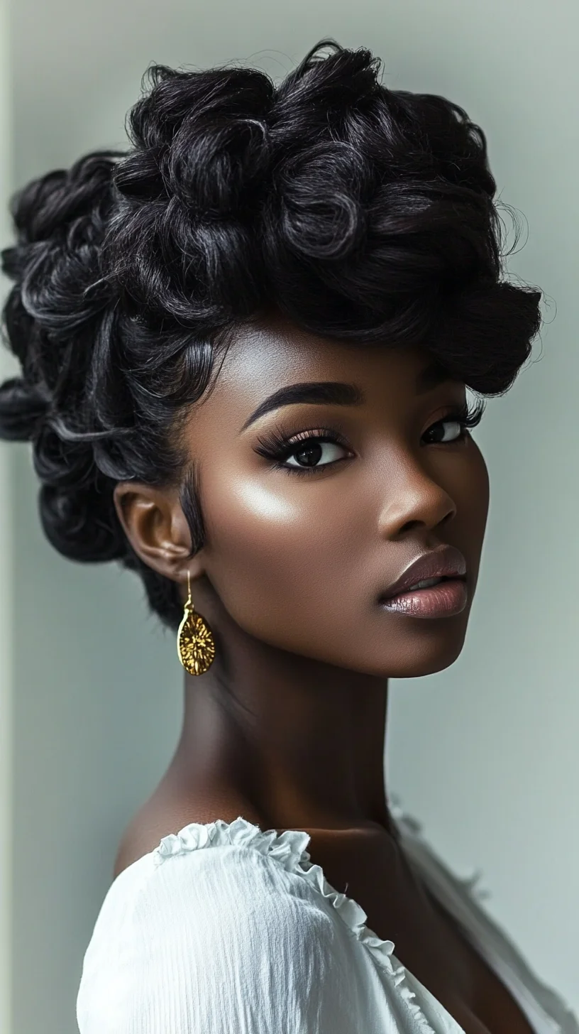 Elegant Vintage Curls: A Timeless Updo for Glamorous Occasions