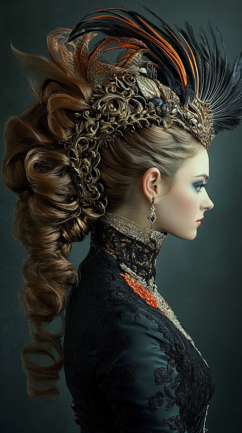 Elegantly Elaborate: Mastering the Art of High Fashion Updos with Bold Accents