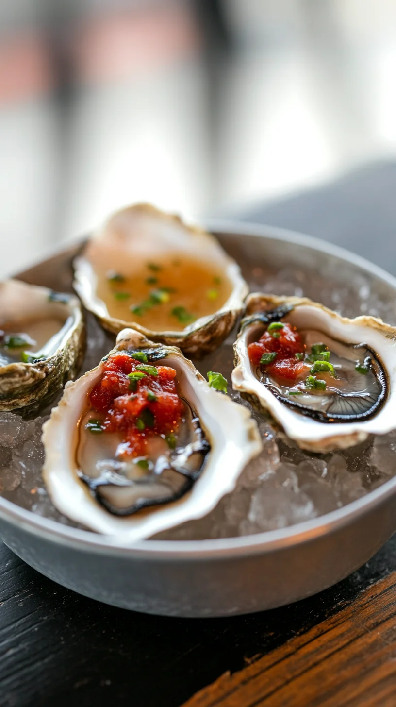 Elevate Your Dinner: Deliciously Fresh Oysters with Zesty Toppings!