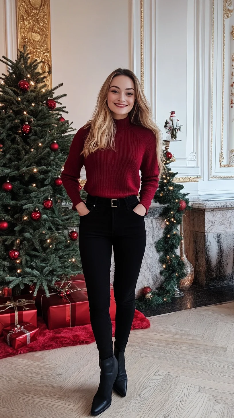 Elevate Your Holiday Style: Chic Sweater and Sleek Trousers Perfect for Festivities