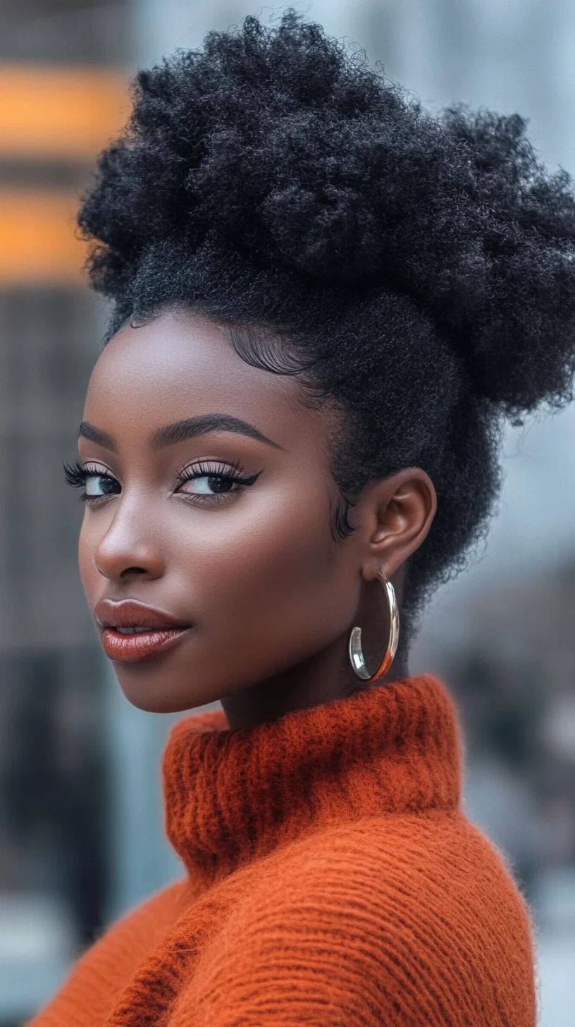 Elevate Your Look with a Bold Natural Afro Puff: Effortless Style for Every Occasion