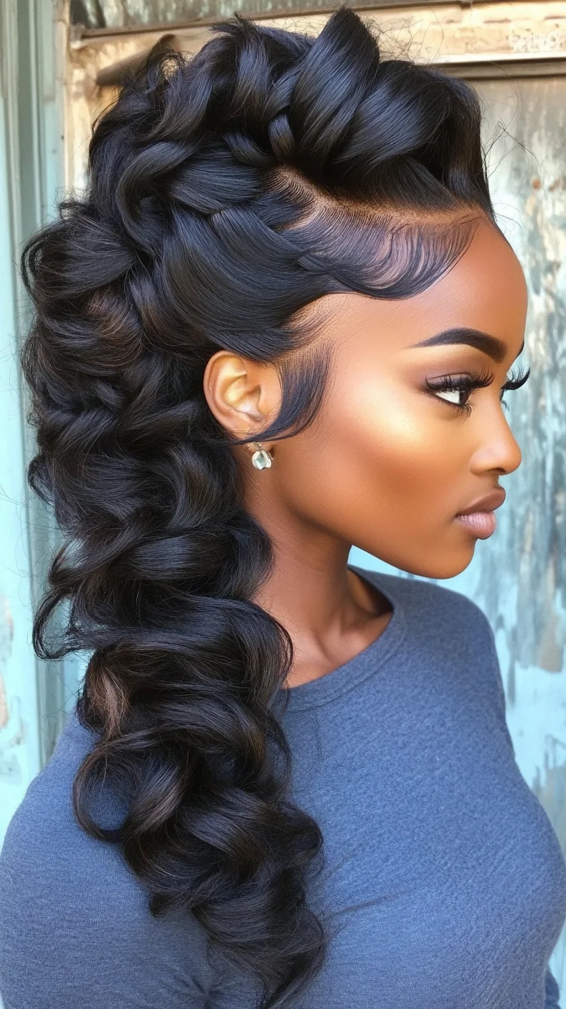 Elevate Your Look with a Chic Braided Mohawk and Glamorous Curls