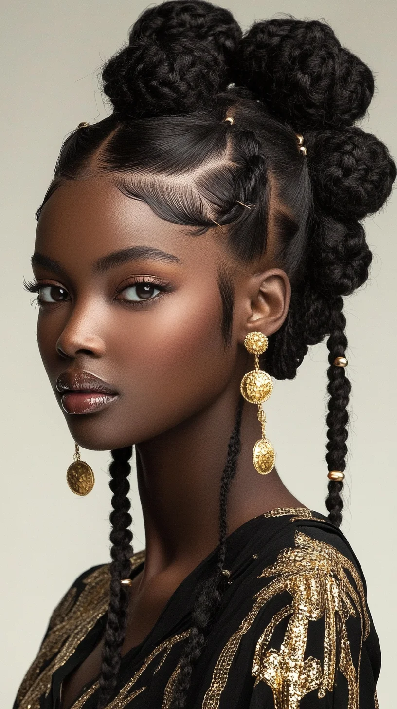 Elevate Your Look with Bold Braided Buns and Chic Accents