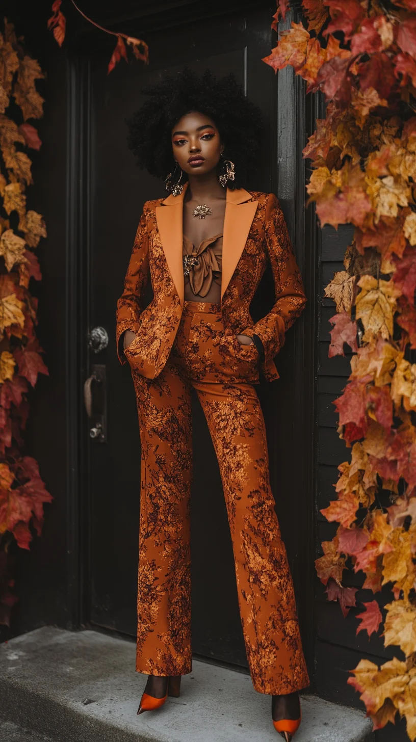 Embrace Autumn Elegance: Bold Floral Suit for Chic Seasonal Statements