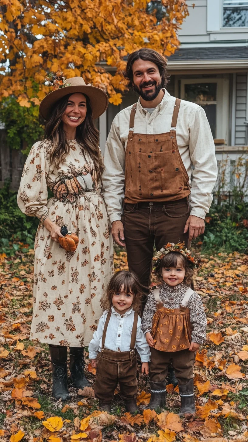 Embrace Autumn: Family Style with Earthy Tones and Vintage Charm