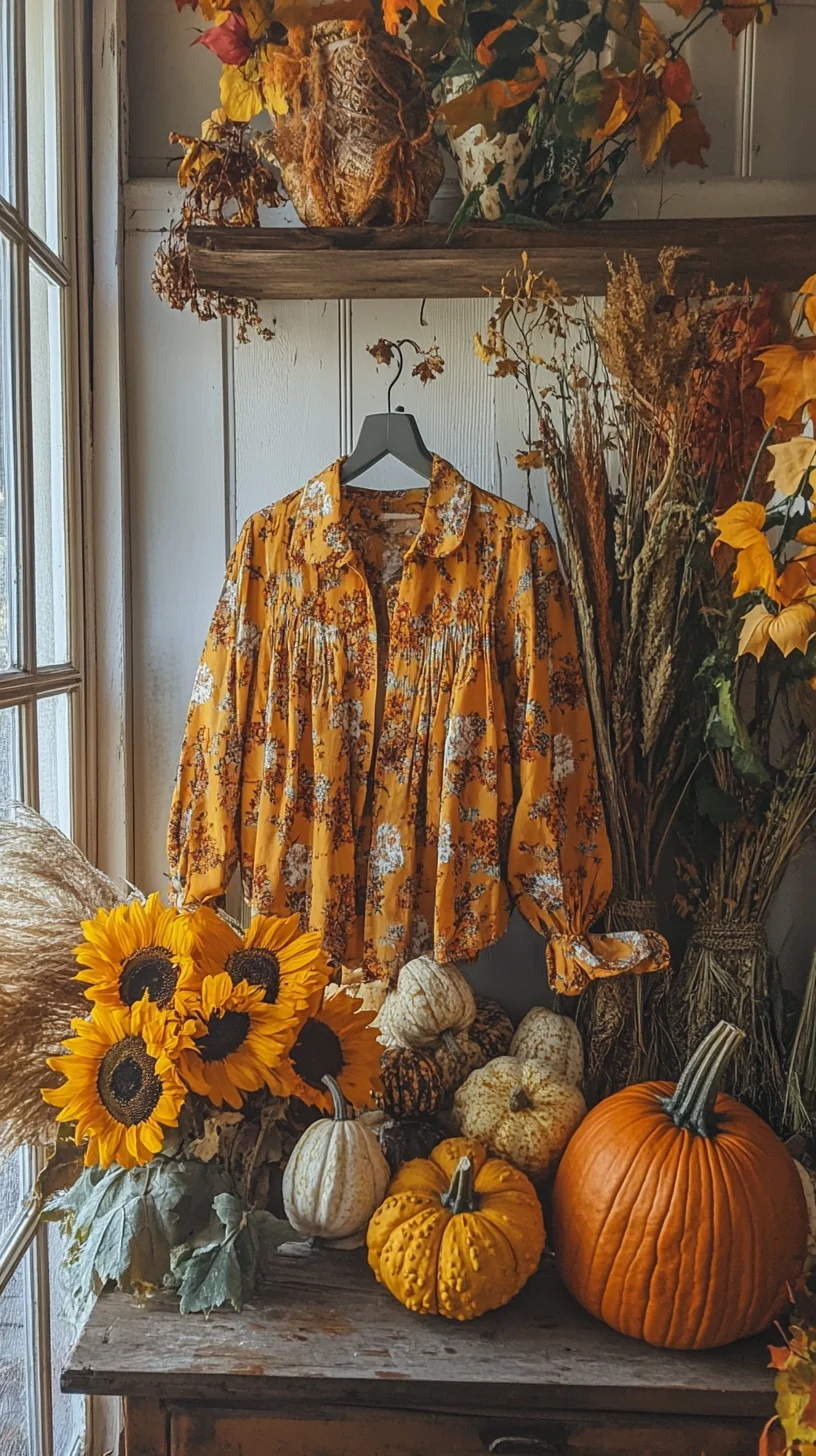 Embrace Autumn Vibes: A Cozy Floral Top Perfect for Seasonal Gatherings