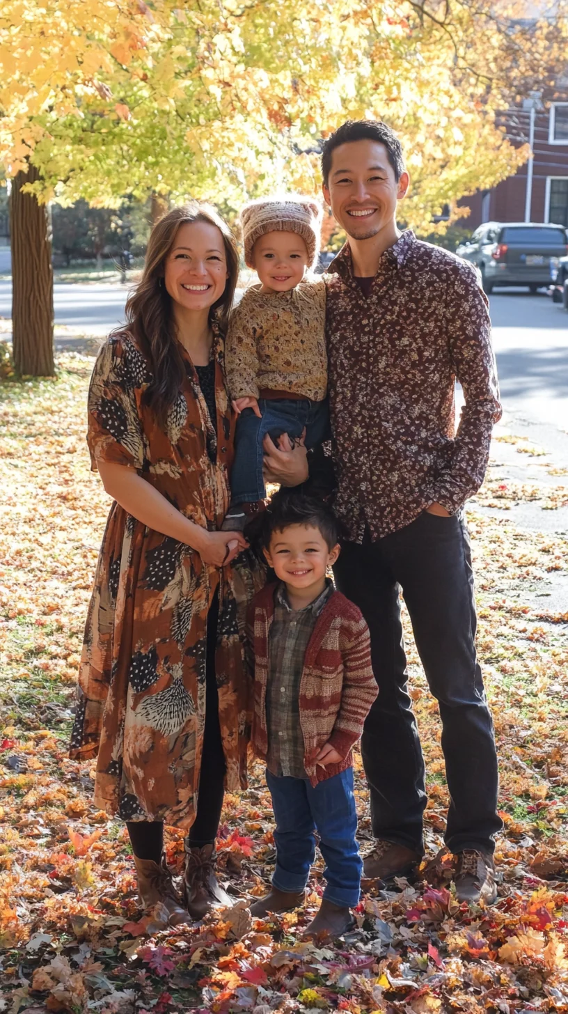 Embrace Autumn Vibes: Family-Friendly Layers with Cozy Patterns and Warm Hues