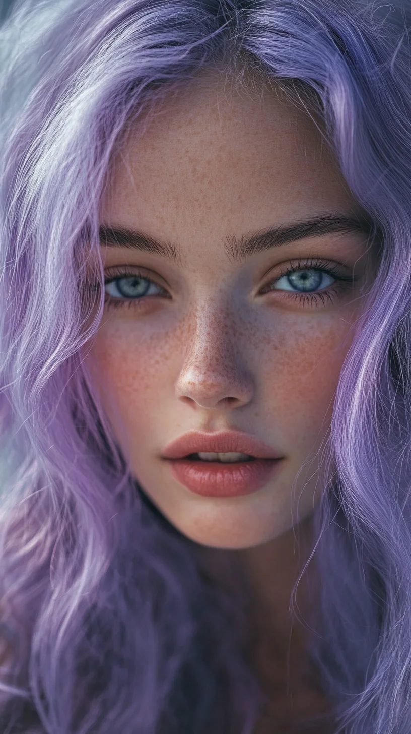 Embrace Bold Elegance with Lavender Waves: The Trendy Pastel Hairstyle