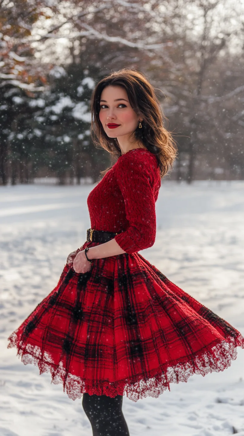 Embrace Chic Winter Vibes: The Ultimate Red Plaid Dress Ensemble