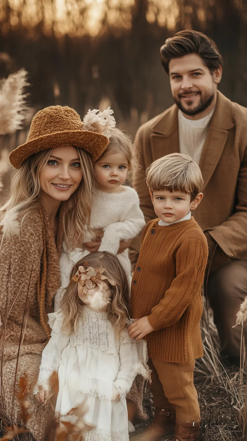 Embrace Cozy Elegance: Perfect Fall Family Style with Warm Tones and Soft Textures