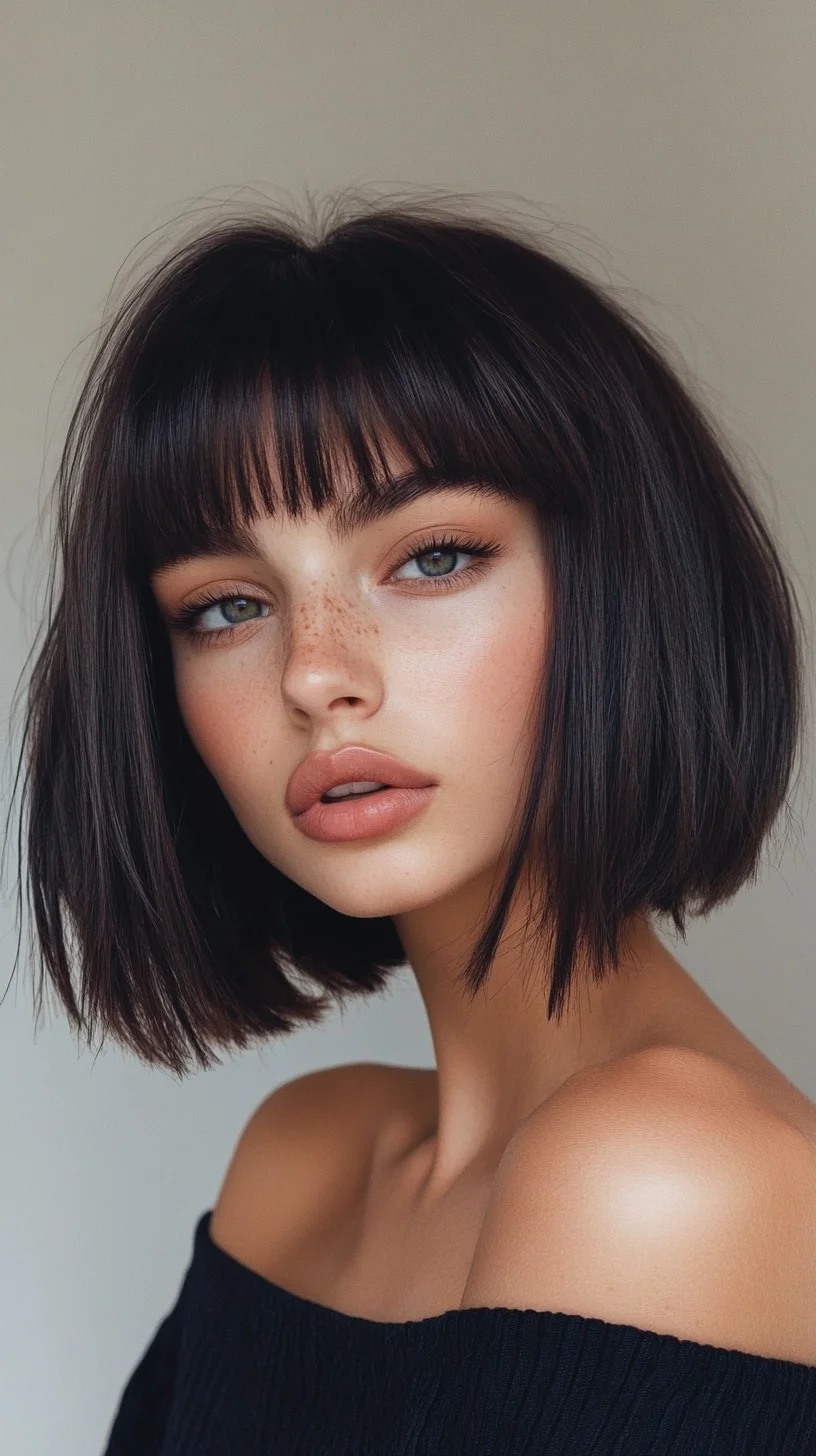 Embrace Effortless Elegance with a Chic Textured Bob and Bangs