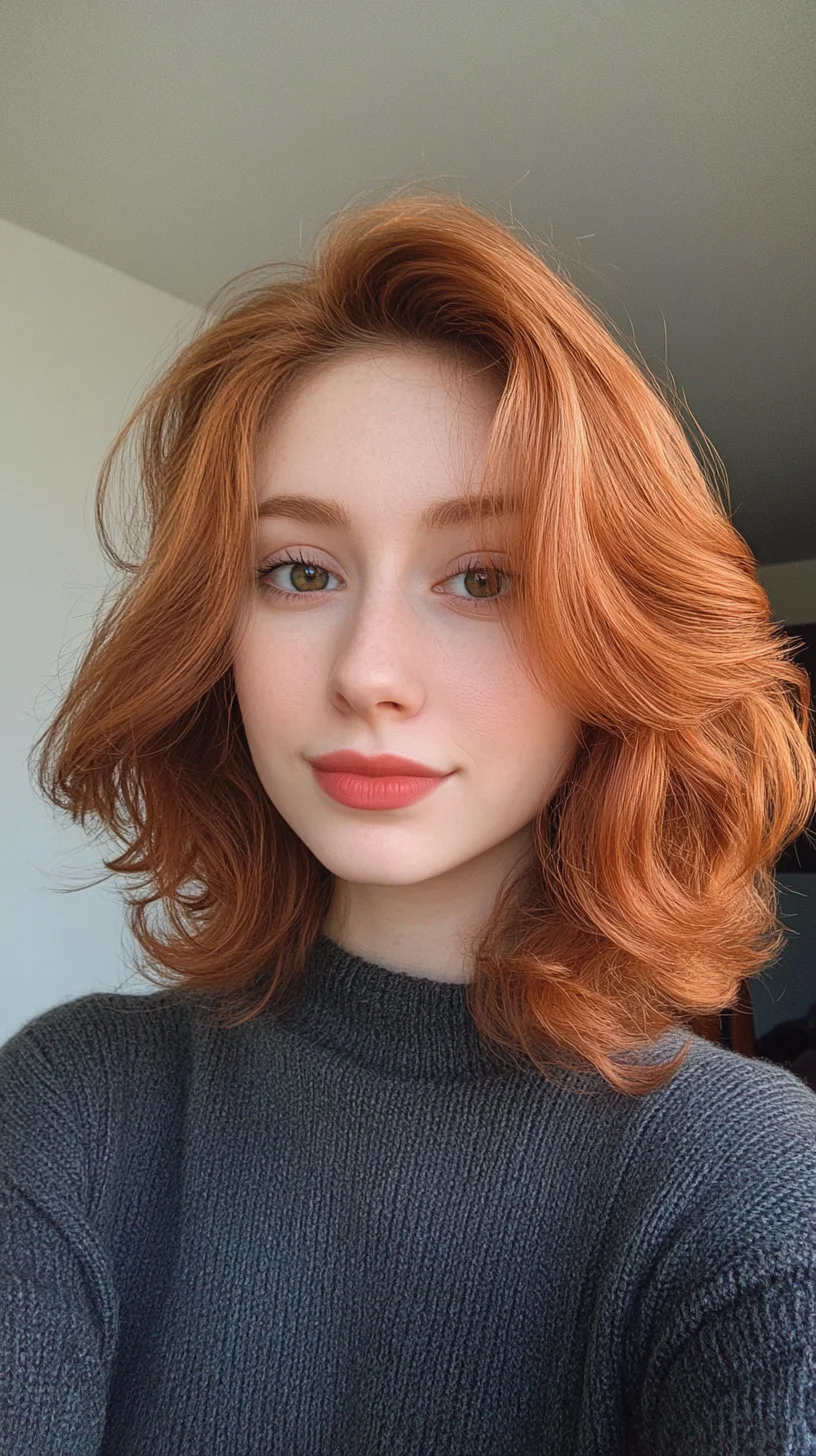 Embrace Effortless Elegance with Soft, Voluminous Copper Waves