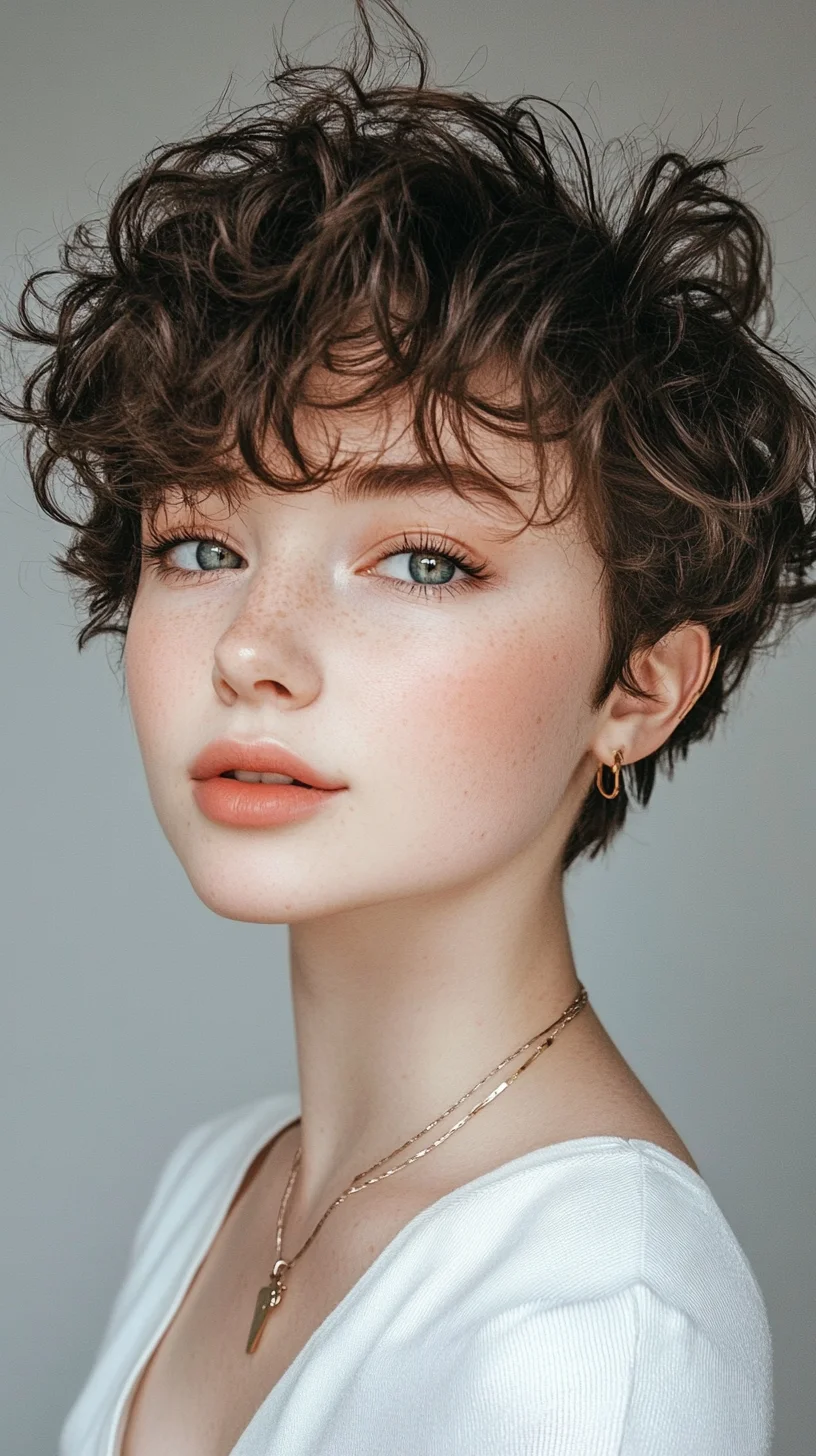 Embrace Effortless Elegance with Textured Curly Pixie Haircut