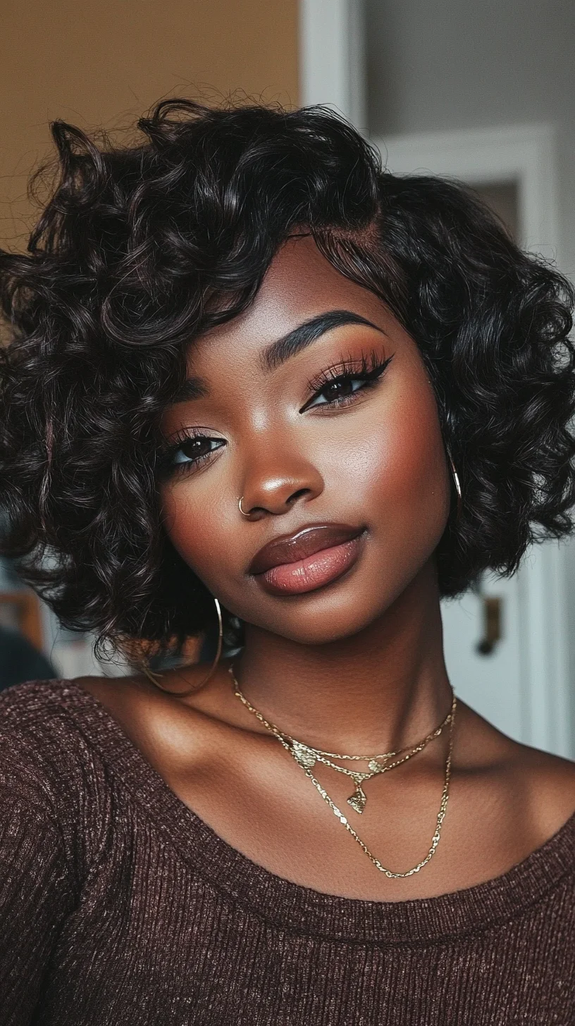 Embrace Elegance: Chic Curly Bob with Radiant Waves