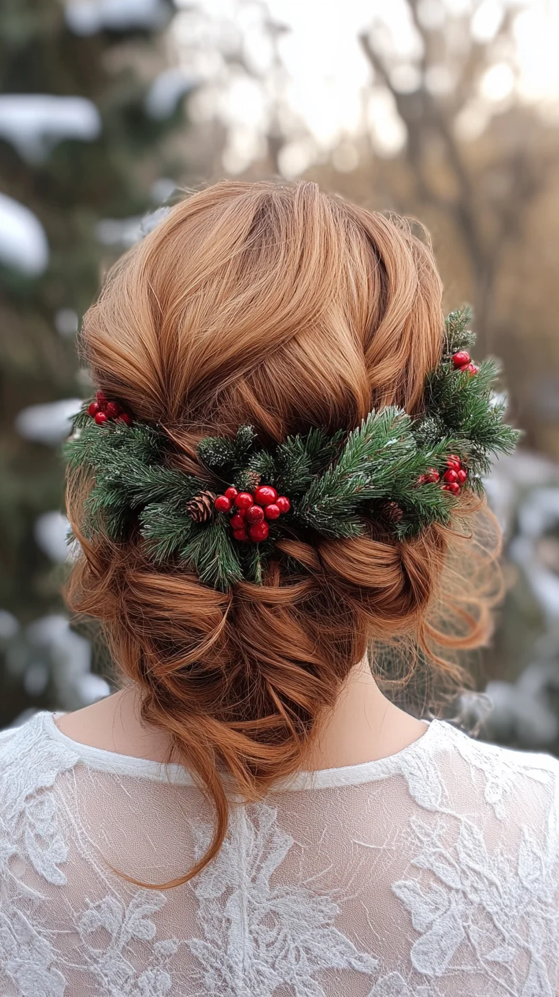 Embrace Elegance: Festive Updo with Natural Accents for Every Occasion