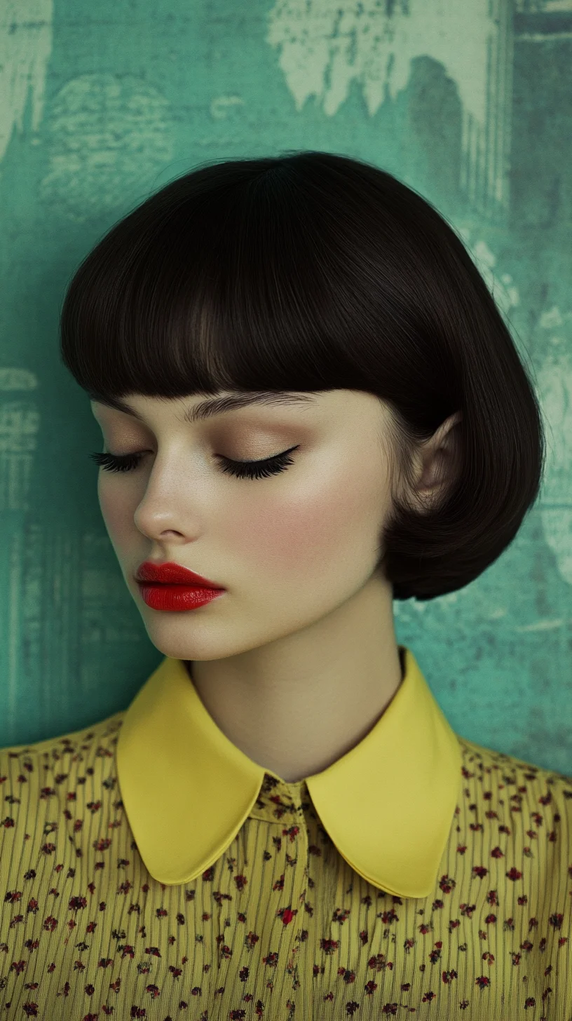 Embrace Elegance with a Classic Bob Featuring a Chic Bang