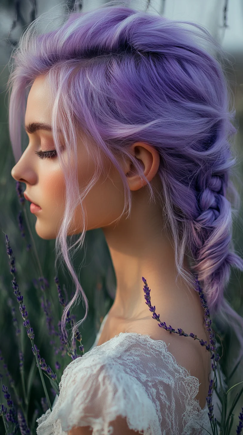 Embrace Ethereal Elegance with a Lavender Braided Updo