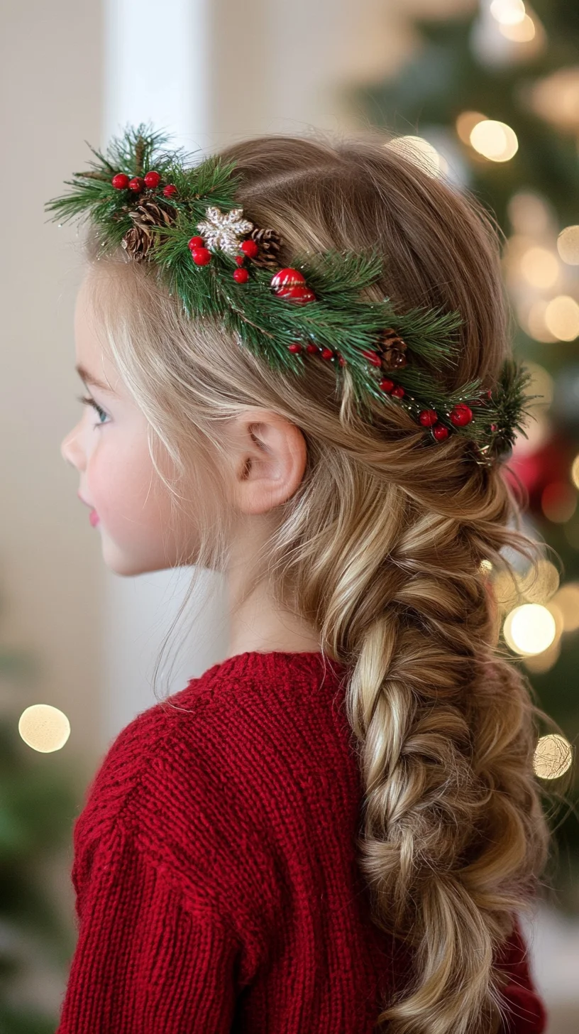 Embrace Festive Elegance with a Charming Braided Crown Hairstyle