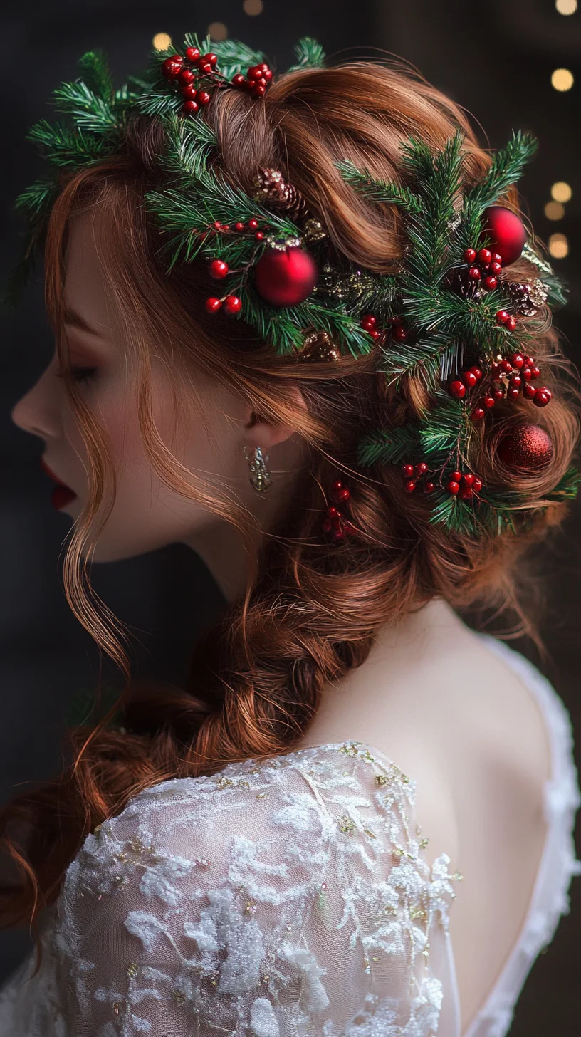 Embrace Festive Elegance with a Lush Holiday-Inspired Updo