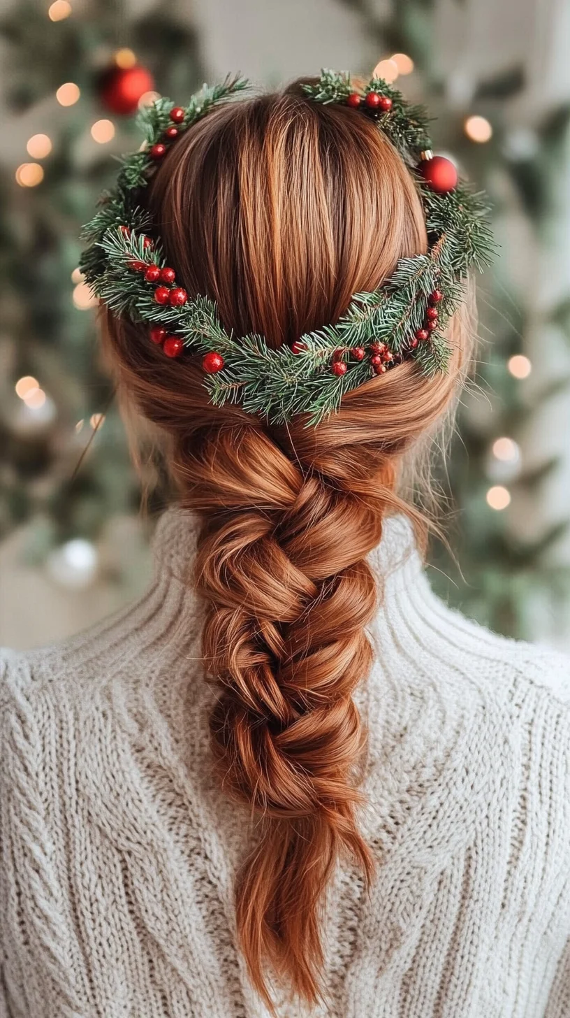 Embrace Holiday Charm with a Festive Braided Crown Hairstyle