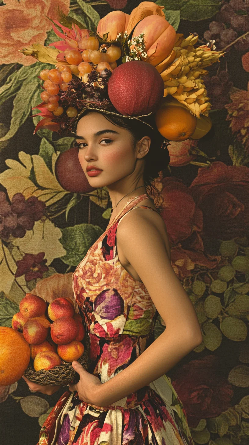 Embrace Nature's Bounty: A Bold Floral and Fruit-Inspired Fashion Statement