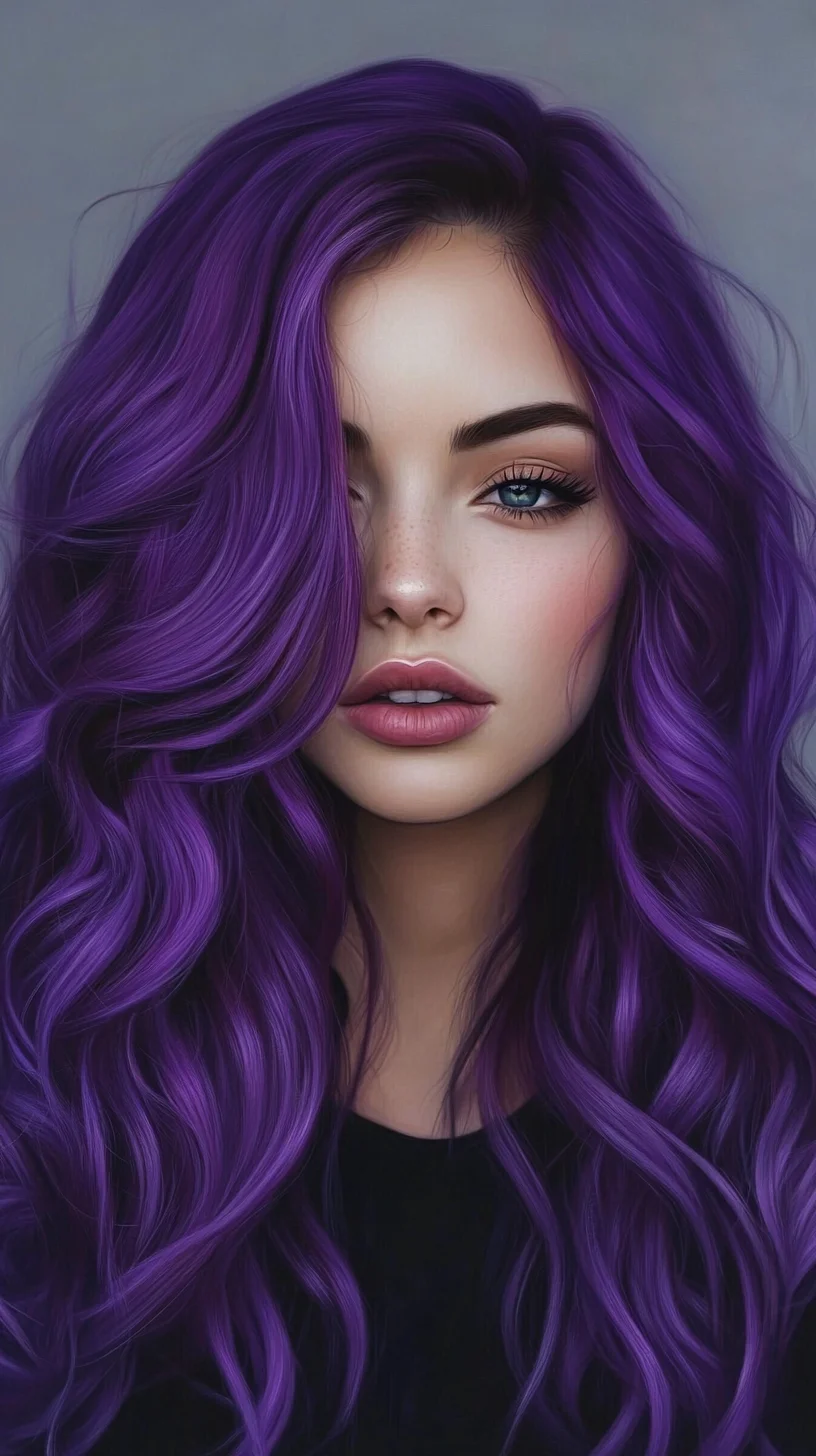 Embrace the Bold: Luscious Deep Purple Waves for a Striking Statement